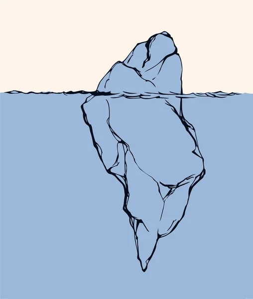 Iceberg en el océano. Dibujo vectorial — Archivo Imágenes Vectoriales