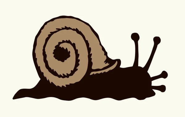 Un escargot se glisse sur le sol. Dessin vectoriel — Image vectorielle