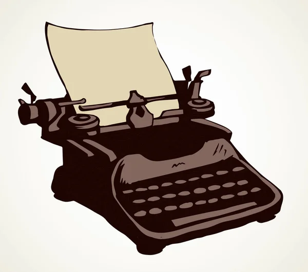 Máquina de escribir vintage. Icono de dibujo vectorial — Vector de stock
