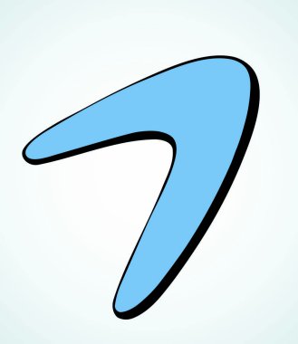 Bumerang uçuyor. Vektör çizimi