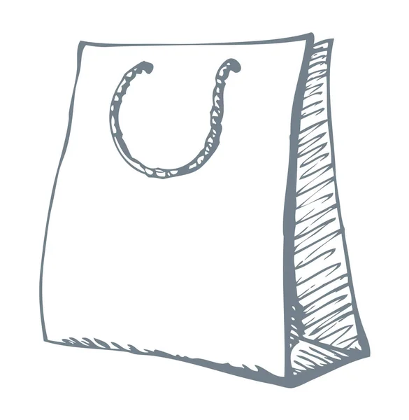 Sac en papier pour faire du shopping. Dessin vectoriel — Image vectorielle