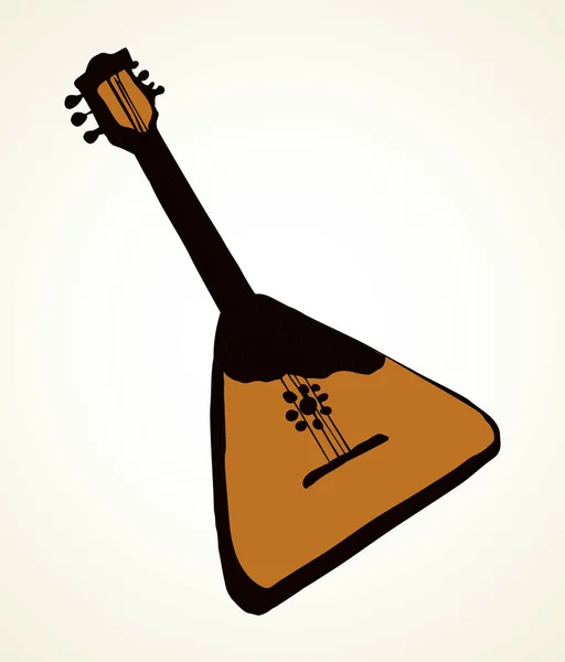 Old Russian balalaika. Vector drawing — Stock Vector