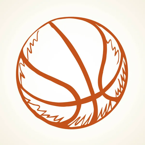 Баскетбольний м'яч. Ескіз векторного малюнка — стоковий вектор