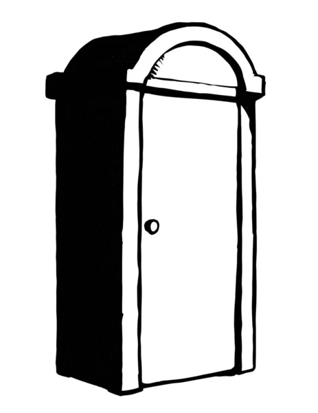 Plastic street toilet. Vector drawing — Stock Vector
