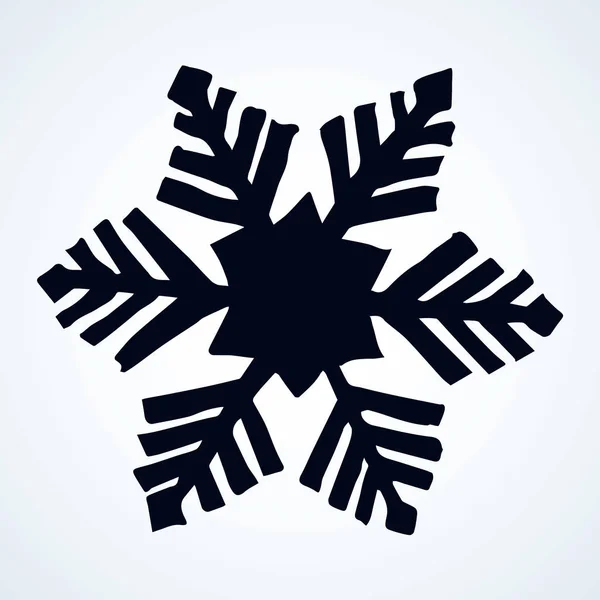 Leuke sneeuwvlok. Vrijstaande vectortekening — Stockvector