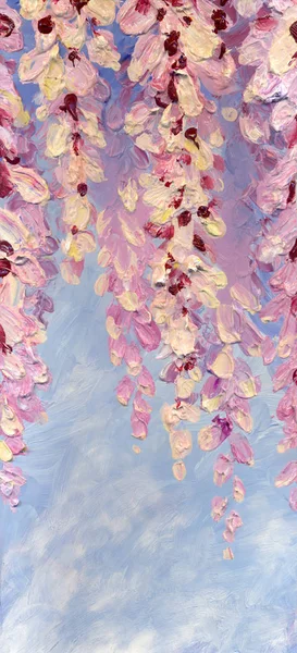 Obraz olejny. Jasne kwiaty łubin — Zdjęcie stockowe