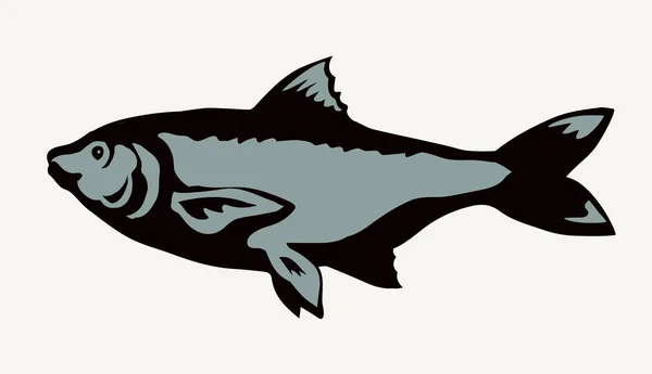 Big sea fish. Vector drawing — Stock Vector