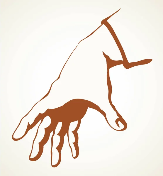 A hand is extended to take. Vector drawing — ストックベクタ