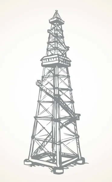 La mina de derrick de petróleo. Dibujo vectorial — Archivo Imágenes Vectoriales