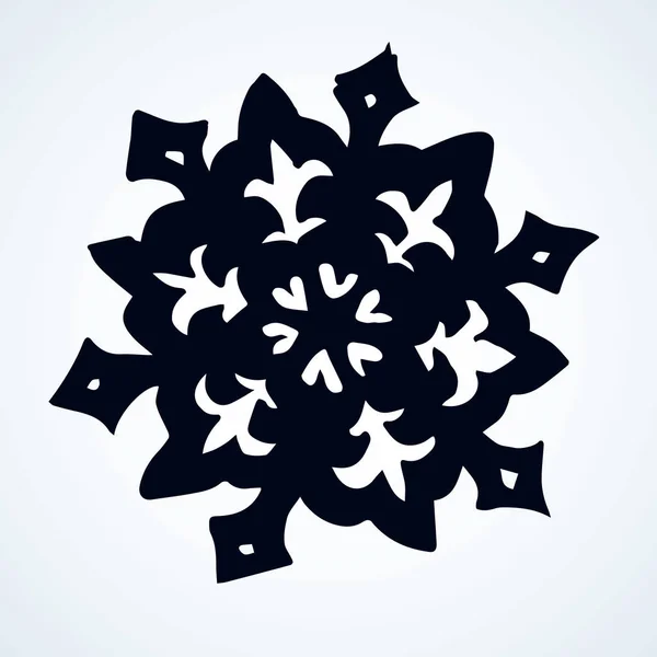 Cute snowflake. Vector freehand drawing — Stock Vector