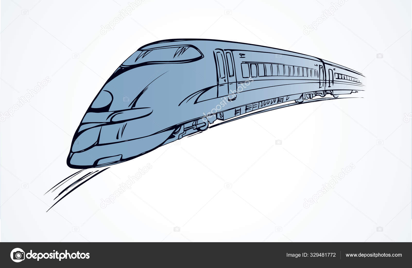 Abstract High Speed Train In Motion. Set Of Modern Train Silhouettes,  Outlines, Contours Isolated On White Background. Side And Perspective View.  Vector Illustration Royalty Free SVG, Cliparts, Vectors, and Stock  Illustration. Image