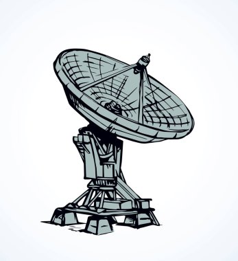 Vektör çizim. Çanak anten