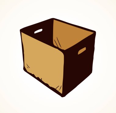 Karton kutu. Vektör çizim simgesi