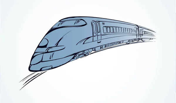 Rapid train. Vector sketch — Stock Vector