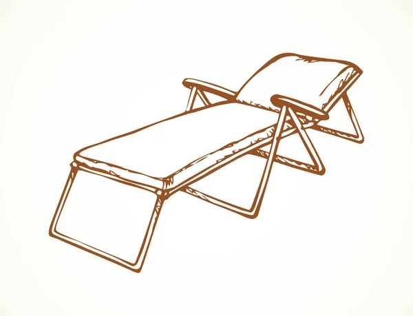 Chaise de plage. Dessin vectoriel à main levée — Image vectorielle