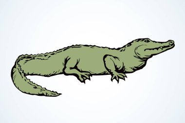 Crocodile. Vector drawing icon sign vector Crocodile. Vector drawing icon sign vector