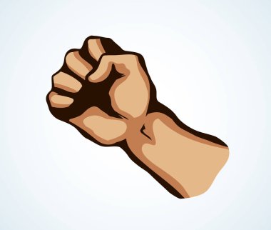 Superman 'in eli uzamış bir yumruk ile. Vektör çizimi