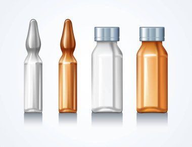 Flask ampul tıbbi. Vektör çizimi