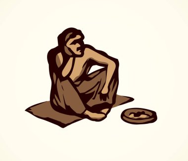 Dilenci. Vektör çizimi