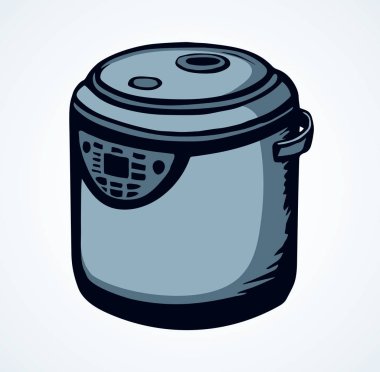 Düdüklü tencere. Vektör çizim makinesi