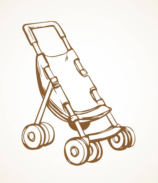 Una carrozzina. Icona del disegno vettoriale — Vettoriale Stock
