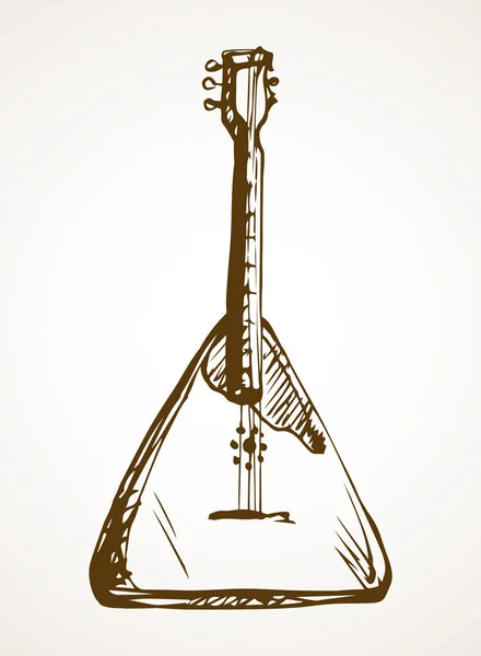 Vieja balalaika rusa. Dibujo vectorial — Archivo Imágenes Vectoriales