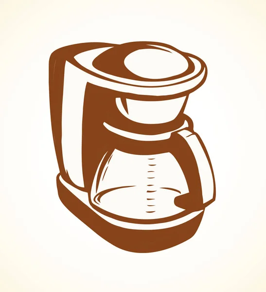 Cafetera. Dibujo vectorial — Vector de stock