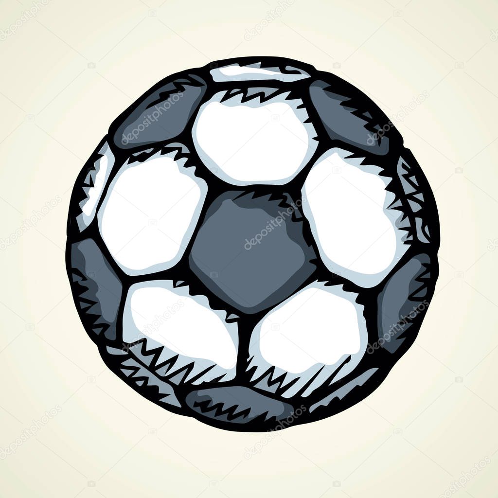 Big soccer ball. Vector drawing