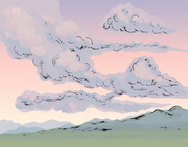 Bulutlar. Vektör çizim