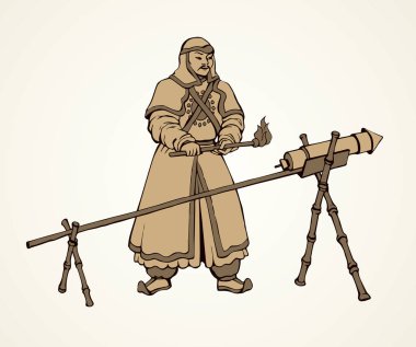 Vektör çizim Çin savaşçı