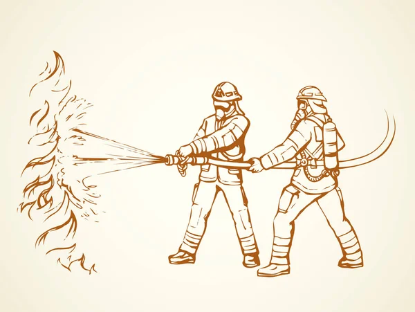 Brandweerman. Vector tekening — Stockvector