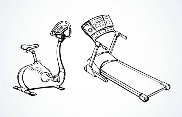 Bicicleta de ejercicio. Dibujo vectorial — Archivo Imágenes Vectoriales