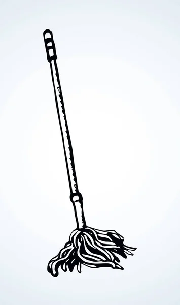 Long Home Mop. Desenho vetorial — Vetor de Stock