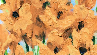 Yağlı boya. Bahçedeki kırmızı gladiolus