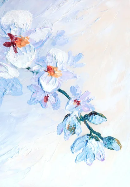 Orchid flowers. Oil painting picture — 스톡 사진