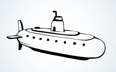 Büyük modern denizaltı. Vektör çizimi