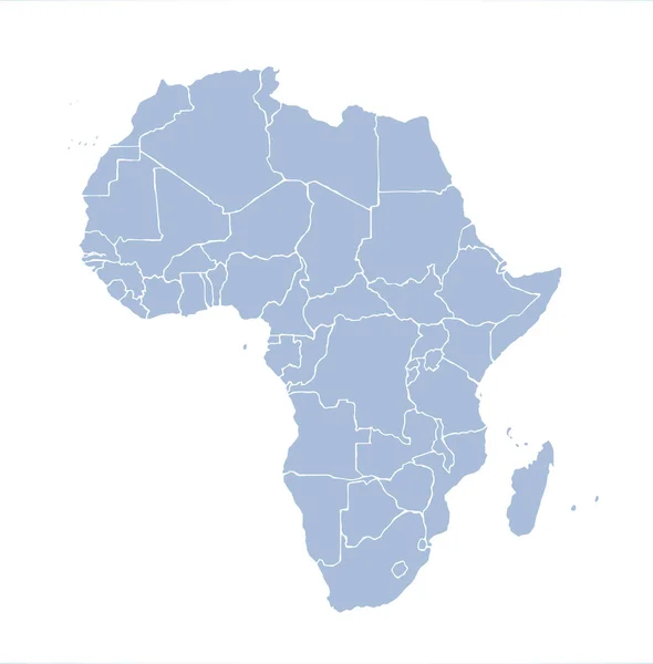 Αφρική με περιγράμματα χωρών. Διανυσματικό σχέδιο — Διανυσματικό Αρχείο