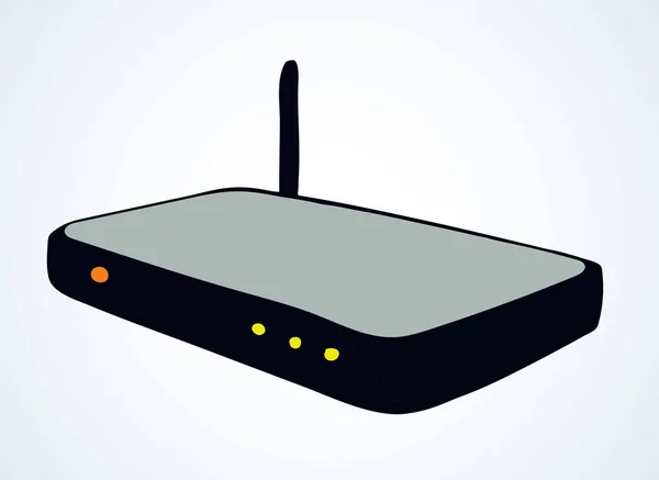 Anten ile modem. Vektör çizimi — Stok Vektör