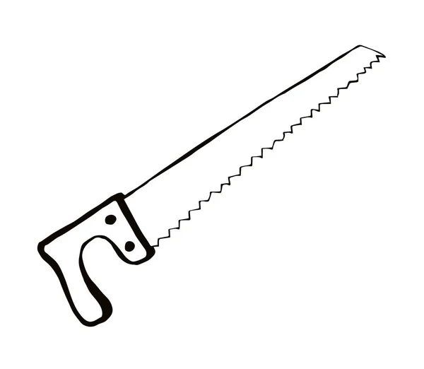 Iron hand saw. Vector drawing — Stock Vector