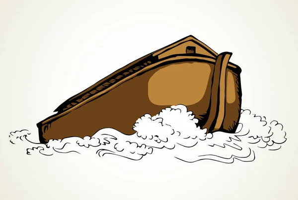 Bijbelse noah's ark. vector tekening — Stockvector