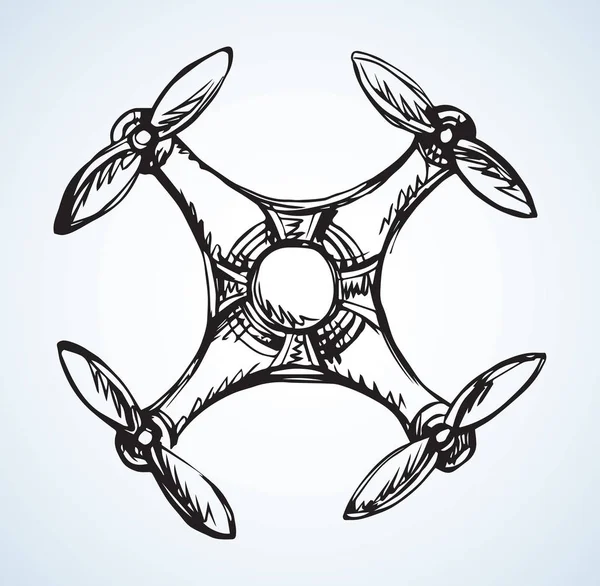 Drone in volo. Disegno vettoriale — Vettoriale Stock
