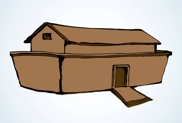 Biblical Noah's Ark. Vector drawing — Stock Vector
