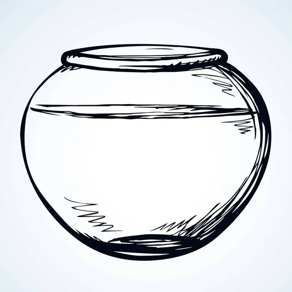 Aquarium with water for fish. Vector drawing — ストックベクタ