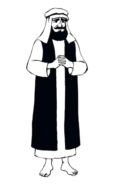Un evreu în haine vechi. Desen vectorial — Vector de stoc