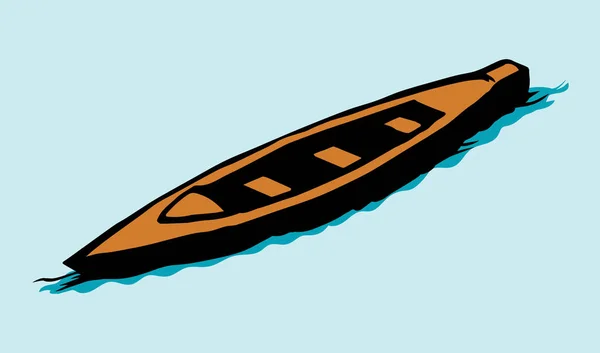 Velho barco de madeira. Desenho vetorial — Vetor de Stock