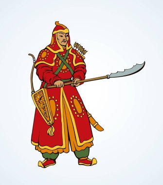 Vektör çizim Çin savaşçı