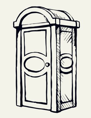 Plastik sokak tuvaleti. Vektör çizimi