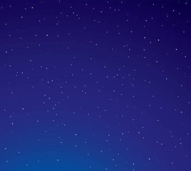 Gece gökyüzünde yıldızlar. Vektör çizimi