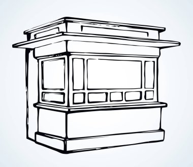 Shop stall. Vector drawing kiosk clipart