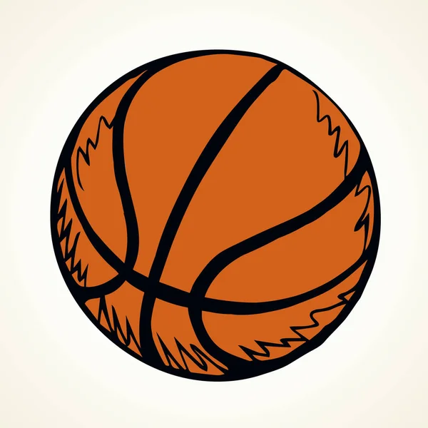 Balle de basket. Croquis de dessin vectoriel — Image vectorielle